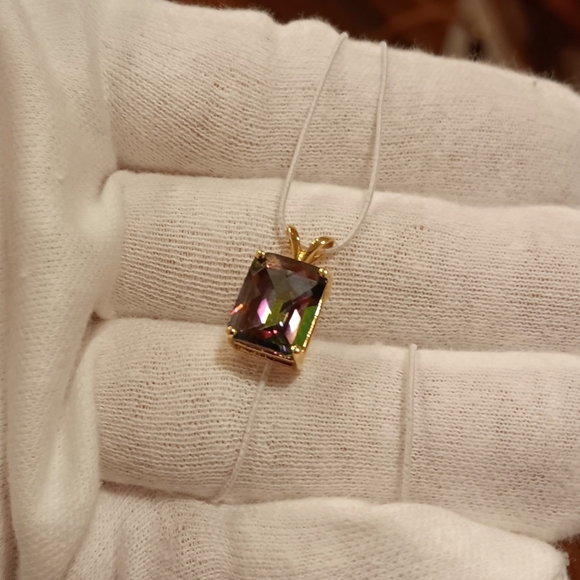 14k Gold Pendant for necklaces Mystic Quartz Solid real 14kt - Picture 5 of 5